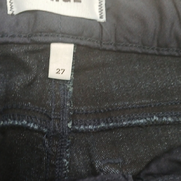Womens Blue Denim Jeans By Paige, Sz 27, Straight Cut , Long Leg, Stretch - Picture 5 of 15